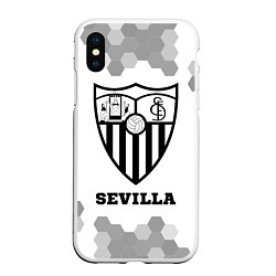Чехол iPhone XS Max матовый Sevilla sport на светлом фоне, цвет: 3D-белый