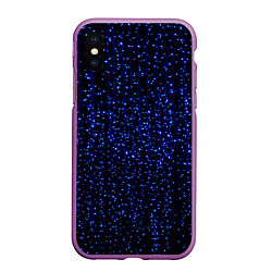 Чехол iPhone XS Max матовый Праздничные неоновые огоньки, цвет: 3D-фиолетовый