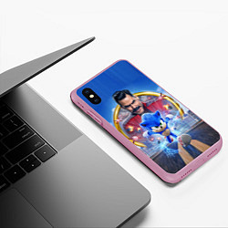 Чехол iPhone XS Max матовый Соник и доктор Эггман, цвет: 3D-розовый — фото 2