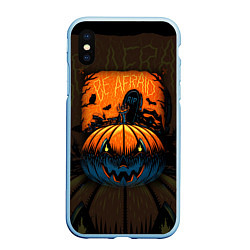 Чехол iPhone XS Max матовый Scary Halloween Хэллоуин, цвет: 3D-голубой