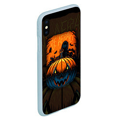 Чехол iPhone XS Max матовый Scary Halloween Хэллоуин, цвет: 3D-голубой — фото 2