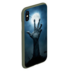 Чехол iPhone XS Max матовый Zombie night party, цвет: 3D-темно-зеленый — фото 2