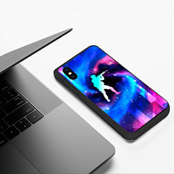 Чехол iPhone XS Max матовый Counter Strike неоновый космос, цвет: 3D-черный — фото 2