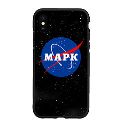 Чехол iPhone XS Max матовый Марк Наса космос, цвет: 3D-черный