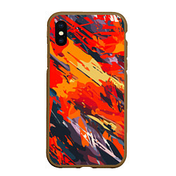 Чехол iPhone XS Max матовый Оранжевые кляксы