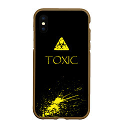 Чехол iPhone XS Max матовый TOXIC - Биологическая опасность, цвет: 3D-коричневый