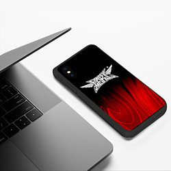 Чехол iPhone XS Max матовый Babymetal red plasma, цвет: 3D-черный — фото 2