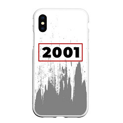 Чехол iPhone XS Max матовый 2001 - в красной рамке на светлом, цвет: 3D-белый