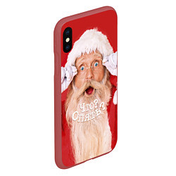 Чехол iPhone XS Max матовый Санта Клаус Что? Опять?, цвет: 3D-красный — фото 2