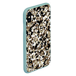 Чехол iPhone XS Max матовый Камуфляж зимний лес - мелкий, цвет: 3D-мятный — фото 2