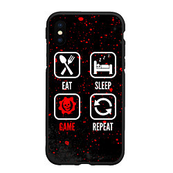 Чехол iPhone XS Max матовый Eat, sleep, Gears of War, repeat, цвет: 3D-черный