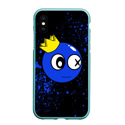 Чехол iPhone XS Max матовый Радужные друзья - Синий в короне, цвет: 3D-мятный