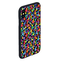 Чехол iPhone XS Max матовый Разноцветные кролики, цвет: 3D-черный — фото 2