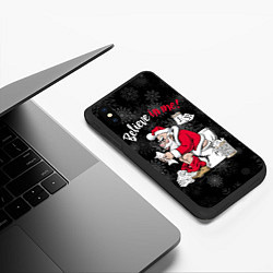 Чехол iPhone XS Max матовый Santa Claus on the toilet, believe in me, цвет: 3D-черный — фото 2