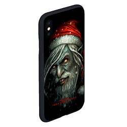 Чехол iPhone XS Max матовый Merry hill, Christmas, dark Santa, цвет: 3D-черный — фото 2