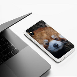 Чехол iPhone XS Max матовый Крaсная панда, цвет: 3D-белый — фото 2