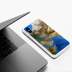 Чехол iPhone XS Max матовый Земля с высоты, цвет: 3D-белый — фото 2