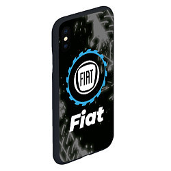 Чехол iPhone XS Max матовый Fiat в стиле Top Gear со следами шин на фоне, цвет: 3D-черный — фото 2