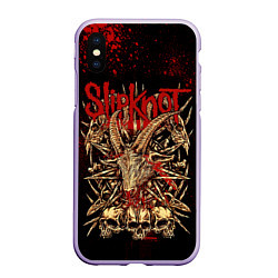 Чехол iPhone XS Max матовый Slipknot red black, цвет: 3D-светло-сиреневый