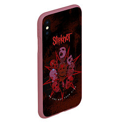Чехол iPhone XS Max матовый Slipknot red satan, цвет: 3D-малиновый — фото 2
