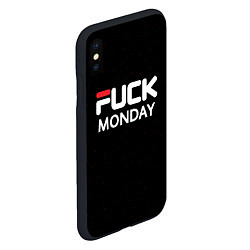 Чехол iPhone XS Max матовый Fuck monday - antibrand, fila, цвет: 3D-черный — фото 2