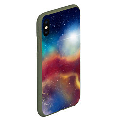 Чехол iPhone XS Max матовый Многогранное космическое пространство - яркая звез, цвет: 3D-темно-зеленый — фото 2