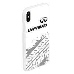 Чехол iPhone XS Max матовый Infiniti speed на светлом фоне со следами шин: сим, цвет: 3D-белый — фото 2