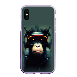 Чехол iPhone XS Max матовый Кибер-обезьяна
