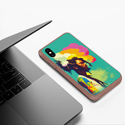 Чехол iPhone XS Max матовый Чел в нирване, цвет: 3D-коричневый — фото 2