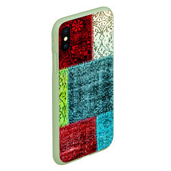 Чехол iPhone XS Max матовый Patchwork - art, цвет: 3D-салатовый — фото 2