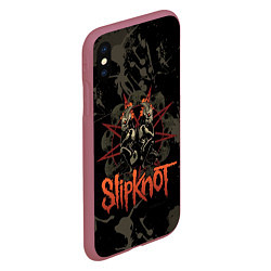 Чехол iPhone XS Max матовый Slipknot dark satan, цвет: 3D-малиновый — фото 2