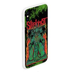 Чехол iPhone XS Max матовый Slipknot green satan, цвет: 3D-белый — фото 2