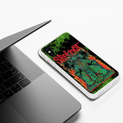 Чехол iPhone XS Max матовый Slipknot green satan, цвет: 3D-белый — фото 2