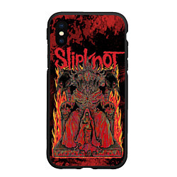 Чехол iPhone XS Max матовый Slipknot black and red, цвет: 3D-черный