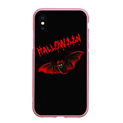 Чехол iPhone XS Max матовый Halloween : летучая мышь, цвет: 3D-розовый