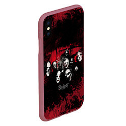 Чехол iPhone XS Max матовый Группа Slipknot, цвет: 3D-малиновый — фото 2