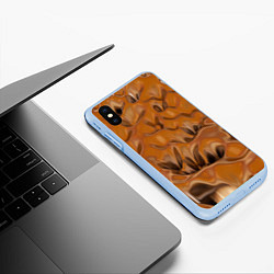 Чехол iPhone XS Max матовый Шоколадная лава, цвет: 3D-голубой — фото 2