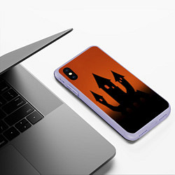 Чехол iPhone XS Max матовый Halloween - замок ведьм, цвет: 3D-светло-сиреневый — фото 2