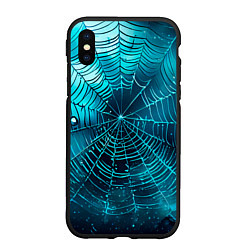 Чехол iPhone XS Max матовый Halloween паутина, цвет: 3D-черный