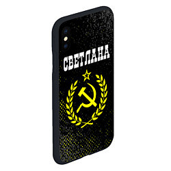 Чехол iPhone XS Max матовый Светлана и желтый символ СССР со звездой, цвет: 3D-черный — фото 2