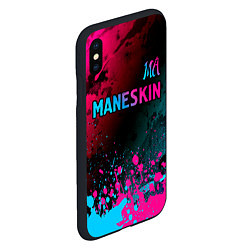 Чехол iPhone XS Max матовый Maneskin - neon gradient: символ сверху, цвет: 3D-черный — фото 2