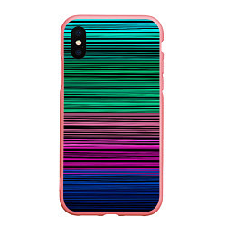 Чехол iPhone XS Max матовый Разноцветные неоновые шелковые нити, цвет: 3D-баблгам