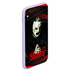 Чехол iPhone XS Max матовый Slipknot black & red, цвет: 3D-светло-сиреневый — фото 2