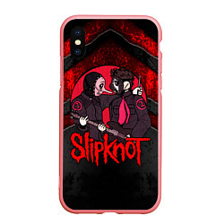 Чехол iPhone XS Max матовый Slipknot black and red, цвет: 3D-баблгам