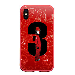 Чехол iPhone XS Max матовый Третий Slipknot, цвет: 3D-красный