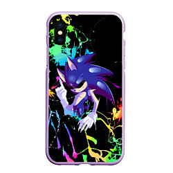 Чехол iPhone XS Max матовый Sonic Exe - Hedgehog - video game, цвет: 3D-сиреневый