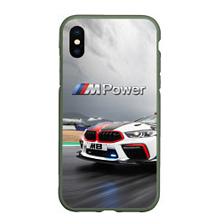 Чехол iPhone XS Max матовый BMW M8 Safety car, цвет: 3D-темно-зеленый