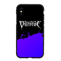 Чехол iPhone XS Max матовый Bullet For My Valentine purple grunge, цвет: 3D-черный