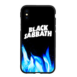 Чехол iPhone XS Max матовый Black Sabbath blue fire, цвет: 3D-черный
