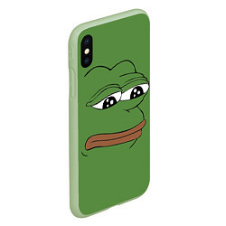 Чехол iPhone XS Max матовый Лягушонок Pepe грустит, цвет: 3D-салатовый — фото 2